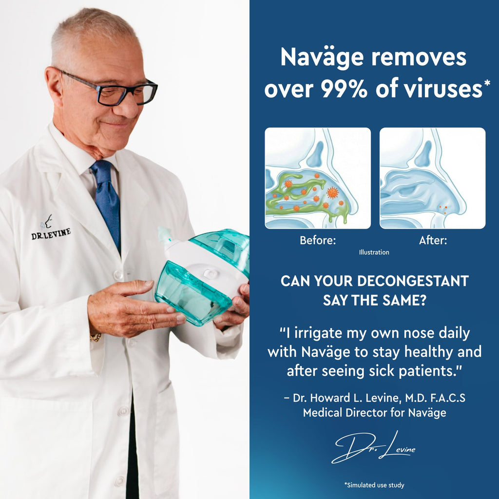 Navage® Nasal Irrigation System Deluxe Bundle, Nose Cleaner for Congestion Relief w/ 30 SaltPods, Storage Caddy, Black Travel Bag & Batteries ($137 Value). Sinus Rinse for Clinically Proven Benefits