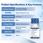CryoKing 0.9% Normal Saline Solution, Sterile Sodium Chloride, 100mL×20