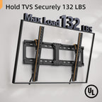 IWORKBOARD 55 65 75 85 inch Tilting TV Wall Mount for 32-90 '' TVs, Low Profile TV Mount Bracket, Safe Lock & Quick Release,Max VESA 600x400mm, 24 inch Studs,132 lbs, Fit Most 55+ 75+ 85+ 86 TVs