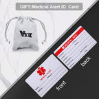 VNOX Free Engraving Medical Alert ID Blue&Black Braided Leather Black Stainless Steel Cuff Bracelet