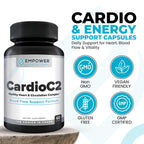 Empower Health Labs CardioC2 Circulation & Energy Support – Doctor-Formulated Blend with Beet Root, Black Garlic, Hawthorn & CoQ10 – Supports Healthy Blood Flow, Energy & Clarity – 60 Capsules