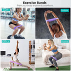 Resistance Loop Exercise Bands, Resistance Bands Exercise Bands for Home Fitness, Stretching, Strength Training, Physical Therapy,Elastic Workout Bands for Women Men Kids, Set of 5 (Purples)