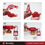 Boviisky Gate Valve Lockout with Safety Padlock, Big Size, 1 Set,2.5" to 5" in Dia Valve Handles,Outdoor Water Hose Bib Lock for Faoucet Locks,Propane Tank