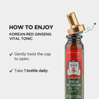 JungKwanJang Korean Red Ginseng Vital Tonic Gift Set Energy Shot Panax Ginseng Giftset for Immune System Booster and Wellness Recovery, Natural Herbs, Vitamins and Minerals - 10 Bottles