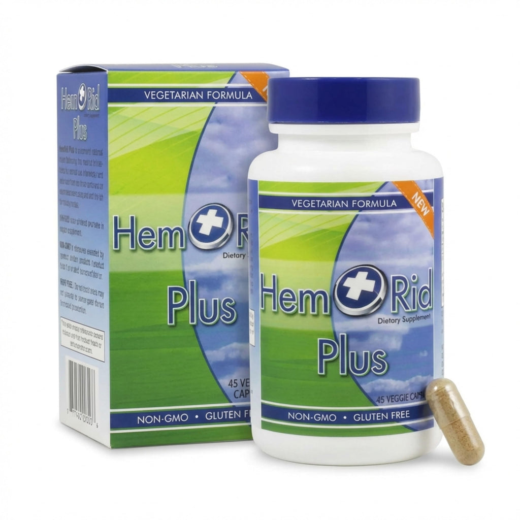 HemRid Plus Advanced Herbal Comfort Formula - 45 Veggie Capsules for Enhanced Comfort & Wellness, Featuring Horse Chestnut, Witch Hazel & More - Proudly Made in the USA