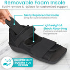 Vive Post Op Shoe - Lightweight Medical Walking Boot with Adjustable Strap - Orthopedic Recovery Cast Shoe for Post Surgery, Fractured Foot, Injured Toes, Stress Fracture, Sprains - Left or Right Foot