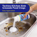 Sink and Drain Cleaner Powder for Kitchen and Bathroom Sinks Shower Tub - Drain Clog Remover Unclogging Cleaner for Daily Cleaning (4 Pack)