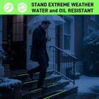 LifeGrip Outdoor Stair Treads Non-Slip 12 Pack, 6"x32" Glow in Dark Stripe Waterproof Grip Tape for Wooden Steps, Deck, Porch - 80-Grit Adhesive Strips for Dogs, Kids & Elderly Safety