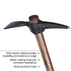 CRKT Chogan Mattock Outdoor Survival Axe: 1055 Carbon Steel Plain Edge Blade, Tennessee Hickory Handle, 2738