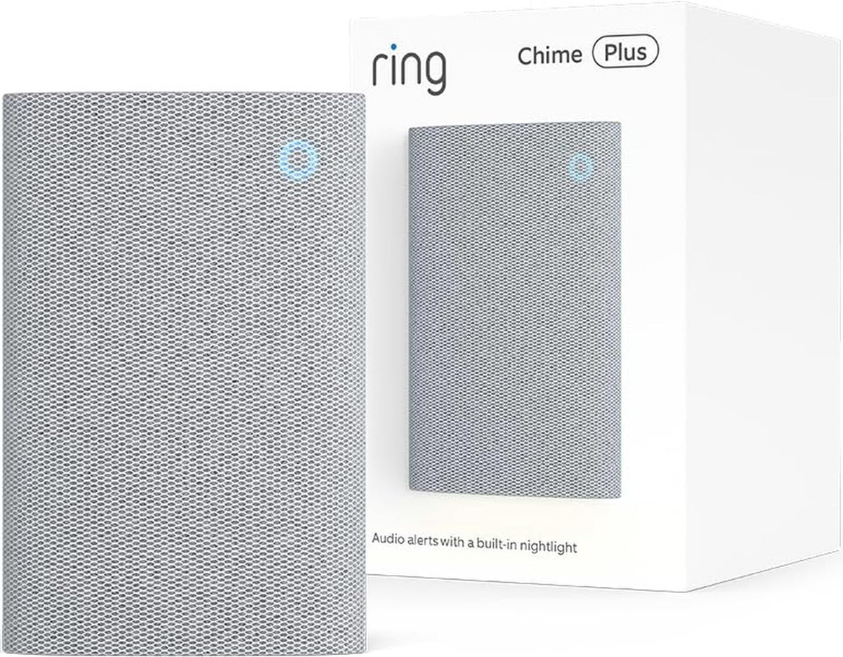Ring Chime Plus (newest model) — Crisp, clear audio alerts for select Ring devices, built-in night-light, customizable tones, easy plug-in setup, White