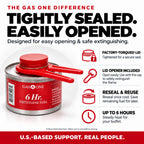 Gas One 12 Pack 6 Hour Chafing Fuel - Food Warmer for Chafing Dish Buffet Set - Reusable Liquid Safe Fuel With Wick & Lid Opener