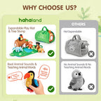 hahaland Baby Toys 6-12 Months, Jungle Plush Animal Set with Sounds & Words
