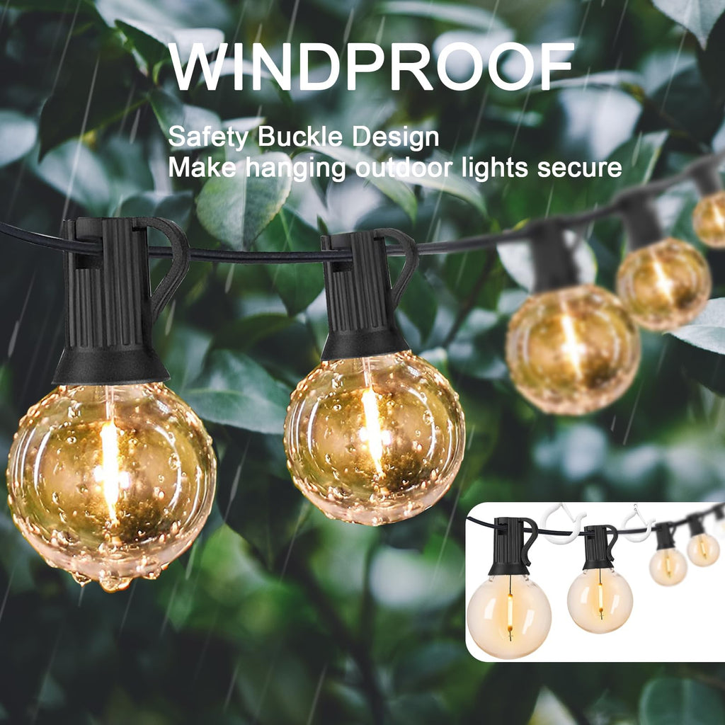 ADIIL 40 PCS Q Hanger Hooks with Safety Buckle, Windproof Screw Hooks for Hanging Outdoor String Lights, Plants, Christmas Patio Lights, 2.2 Inches, White