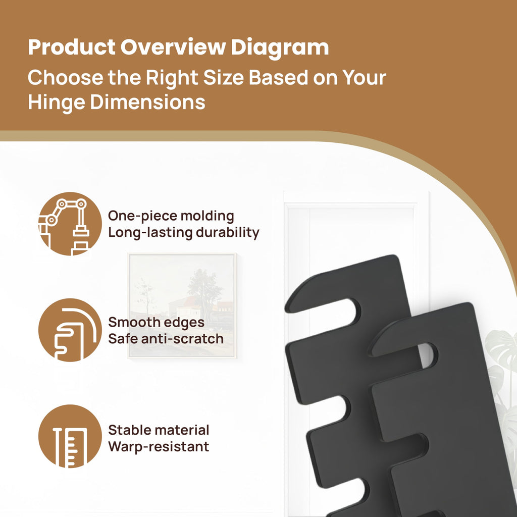 36pcs Door Hinge Shims 4 inch,Black Hinge Spacers,Thickness Adjustable Spacer for Doors, Adjusting The Spacing to Align,Can Be Trimmed (36, L4in/T0.05in)