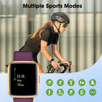 Fitness Tracker Watch with Heart Rate Monitor, Large Screen Activity Tracker with Pedometer, Sleep Monitor, Calories & Step Counter, 5ATM Waterproof Smart Watch for Women Men Fitness Watch for Sports