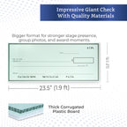 Giant Check (23.5 x 12.5 inches - Medium Size) - Big Checks for Presentations, Awards, Donations, Ceremonies and Events