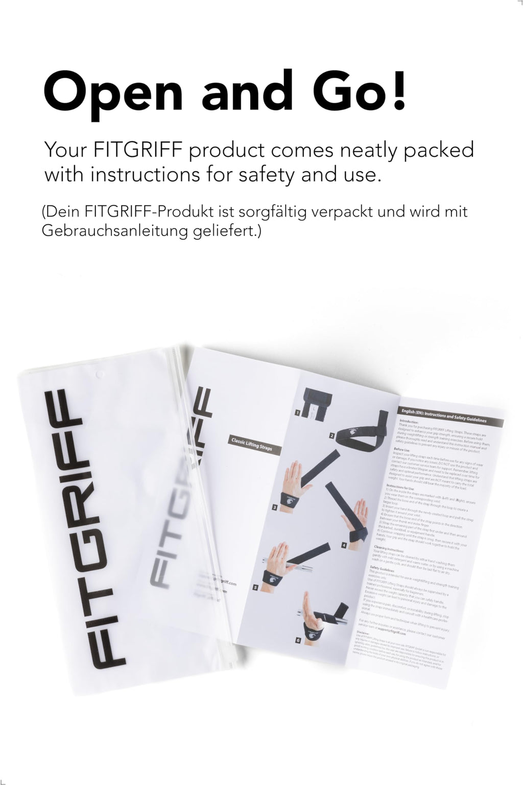 Fitgriff�� Lifting Wrist Straps for Weightlifting, Gym, Deadlift, Workout (Made of Premium Cotton & Padded) - Men & Women (Standard, Black/Grey)
