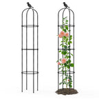 Trellume Garden Obelisk Trellis for Climbing Plants Outdoor - 69"(H), Rustproof Trellis with Adjustable Rings, Metal Plant Support for Potted Vines, Garden Trellis Use for Outdoor or Indoor(2 Pack)