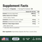 Saffron Supplements – 89mg Saffron Extract, 1000mg Turmeric Curcumin, Ceylon Cinnamon & Cardamom – Daily Mood, Joint & Metabolic Support – Joint Supplements for Women & Men – 60 Capsules, 2 Pack