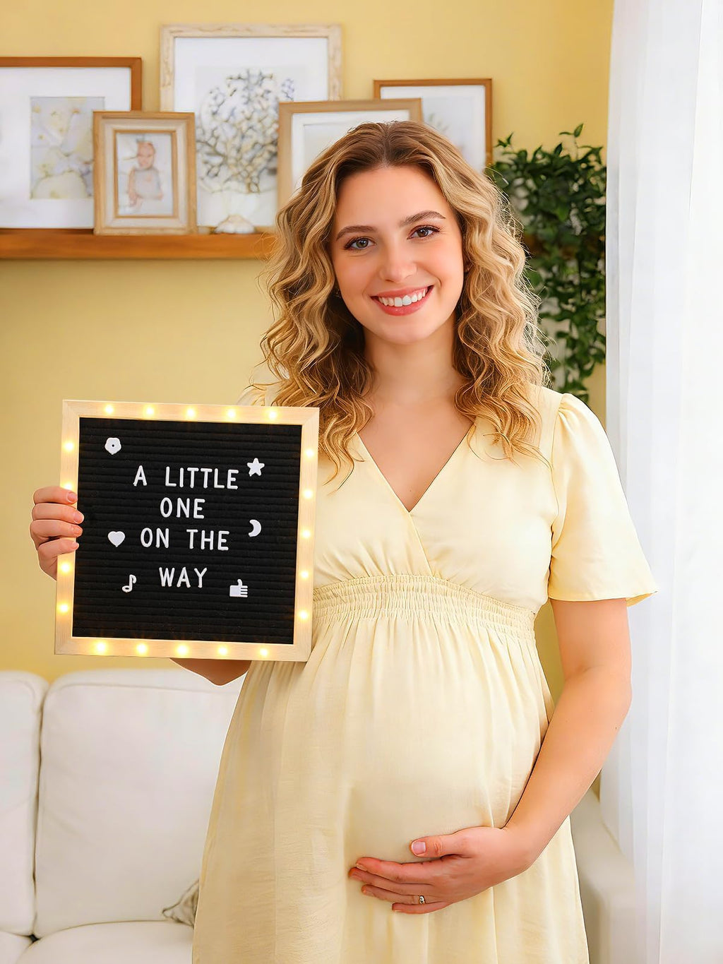 10"×10" Felt Letter Board with LED Lights & Stand for Halloween Party Decor