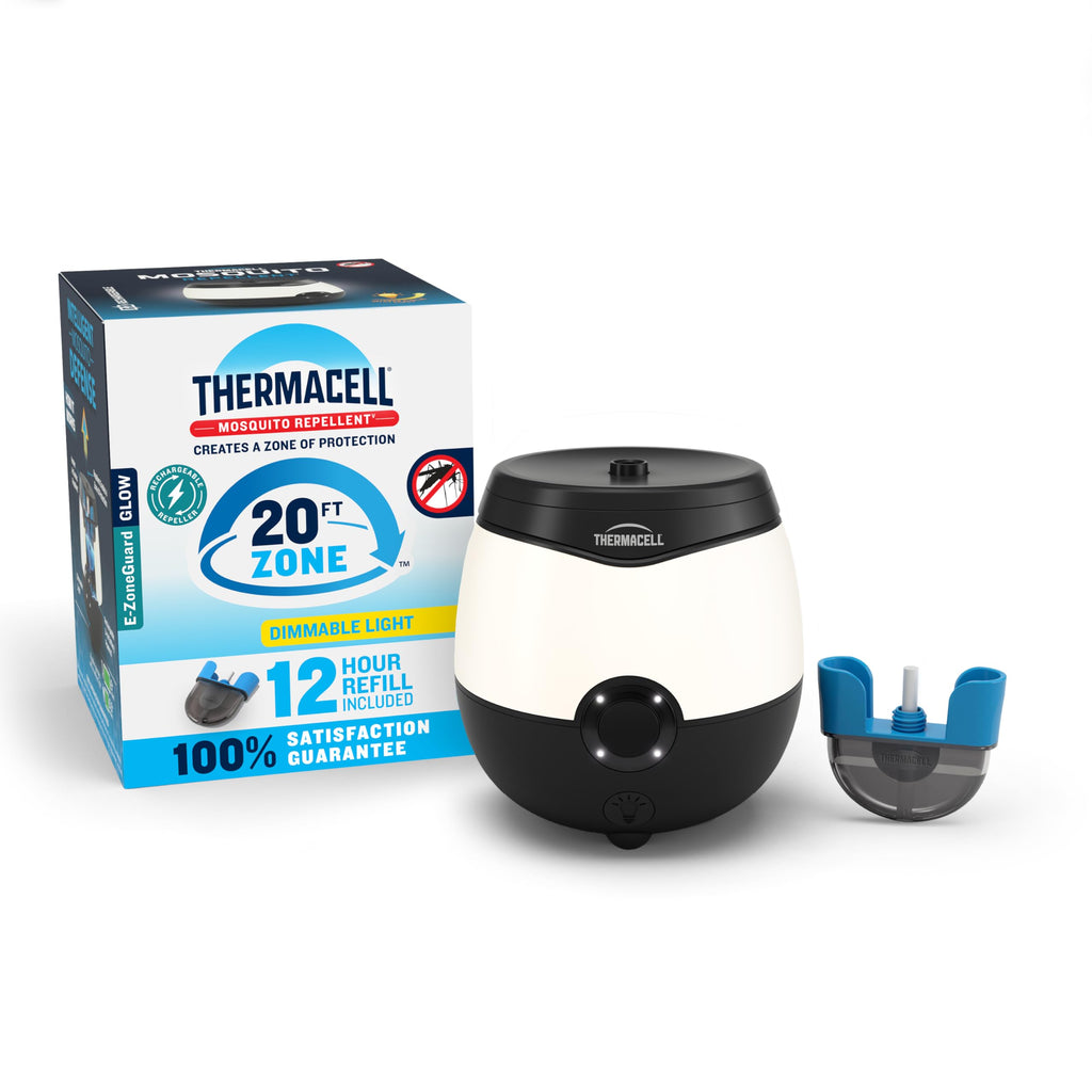 Thermacell E-ZoneGuard Glow Rechargeable Mosquito Repeller + Lantern with 20-Foot Zone of Scientifically Proven Outdoor Protection; 9-Hr Battery; 12-Hr Refill; Bug Spray Alternative; DEET-Free