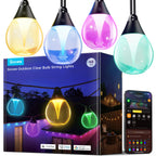 Govee Clear Bulb Outdoor String Lights, 48ft RGBWIC Dimmable Patio & Backyard Lights with 15 LED Bulbs, 111 Modes, IP67 Waterproof & Shatterproof, Works with Alexa, Google & Matter
