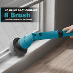 Alloyman 1200RPM Electric Spin Scrubber, Telescopic Extension Handle (25-49 inches) Ideal for Elderly and Arthritis, 2 Batteries&8 Replaceable Brush Heads, Perfect for Bathroom/Shower/Tub/Tile- 12V
