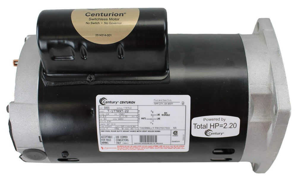 Century Electric B855 2-Horsepower 56Y-Frame Up-Rated Square Flange Replacement Motor (Formerly A.O. Smith)