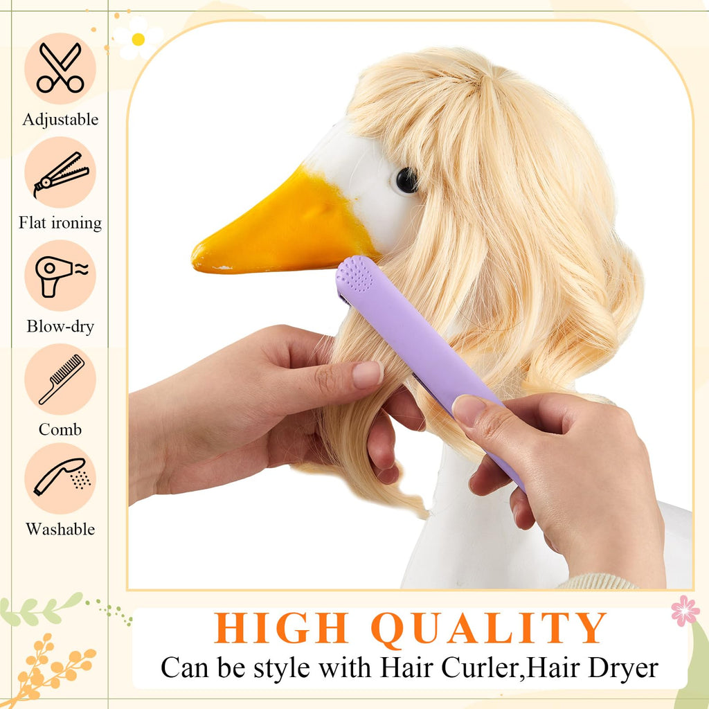 Dansydaisy 3 Pcs Porch Goose Wigs,Porch Goose Outfit Suitable for 17 Inch and 23 Inch Statue,Cute Outdoor Statue Accessories,Patio Yard Goosey Wig for Lawn Goosey Garden