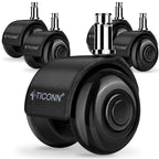 TICONN Office Chair Wheels, 2" Caster Wheels for Tile Carpets, Set of 5