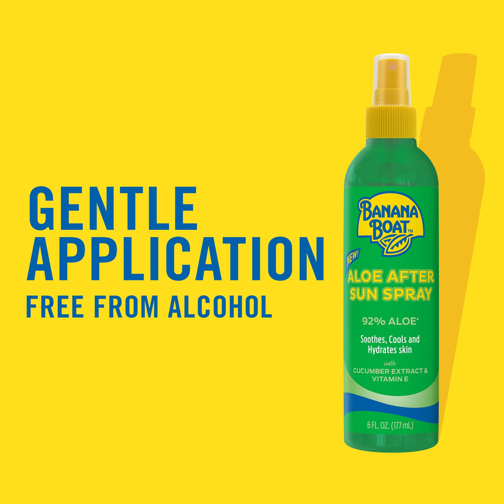 Banana Boat Aloe After Sun Spray, 6Fl Oz | Aloe Vera Spray with Cucumber Extract and Vitamin E, After Sun Care for Sunburn Relief, 6Fl Oz