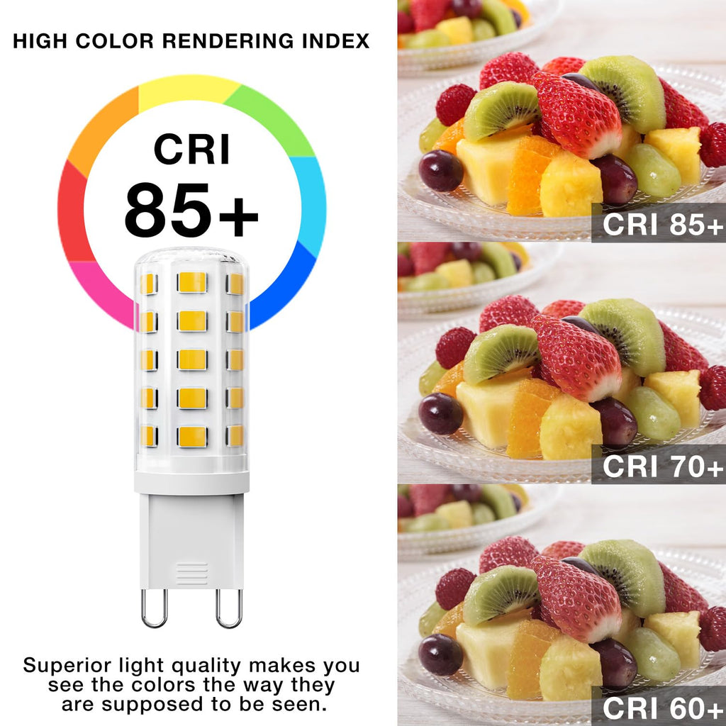 DAYBEETER 24 Pack Dimmable G9 LED Bulb 4W (40 Watt Equivalent), 3000K Soft Warm White, G9 Halogen Bulb,T4 G9 Bi-pin Base Light Bulbs for Chandelier,120V 450LM 360 Beam Angle No-Flicker G9 Bulb