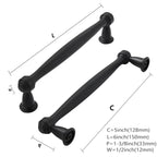 khtumeware 10 Pack 5 Inch(128mm) Black Cabinet Pulls Black Kitchen Matte Black Cabinet Handles Kitchen Cabinet Hardware for Cupboard Drawer Handles Dresser Pulls