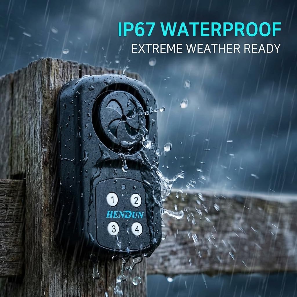 HENDUN Pool Gate Alarm Outdoor Wireless with Remote, 140db Loud, Waterproof Door Alarm Sensor, Kids Safety, Weatherproof Garage Fence Entry Chime (2 Pack)
