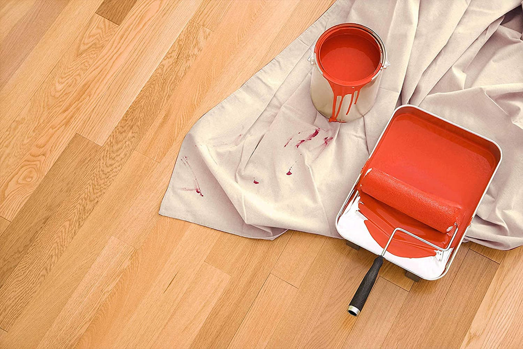 ZUPERIA Canvas Drop Cloth for Painting (Size 5'x20' Feet Pack of 4) Pure Cotton Painters Drop Cloth for Painting, Furniture & Floor Protection, All Purpose Thick Canvas tarp with Double Stitched Edges