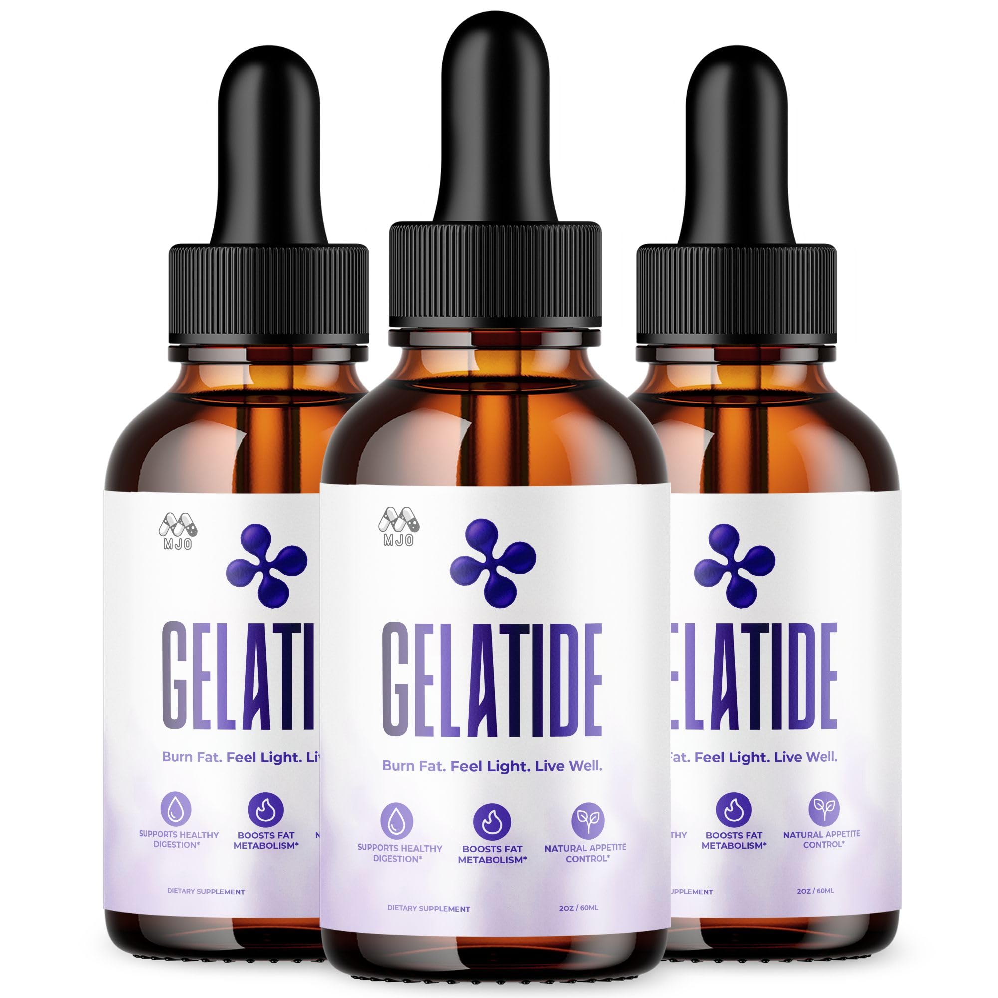 (3 Pack) Gelatide Drops, Official Gelatide Health Support Formula with All Natural Ingredients, Advanced Active Lifestyle Support Supplement Max Strength Vitamin Formula for Women & Men (90 Servings)