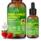 Aged Garlic Extract Liquid Drops, Odorless Garlic Supplement with CoQ10 Cayenne Hawthorn Berry Nattokinase Omega-3 Vitamin B6 & B12 for Heart Immune Health Support, Grown Allium Sativum Bulb