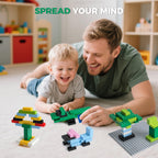 2x4 Bricks 500 Piece Classic Building Bricks and 1 Gray Baseplate, 2x4 Bricks Bulk Creative Building Toys, Blocks Bulk for Kids Ages 6+, 6 Colors