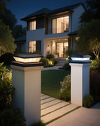 4x4-Solar-Post-Cap-Lights-Outdoor 6 Pack Solar Powered Fence Post Lights 3 Lighting Modes Deck Postcap Light for 3.5x3.5 4x4 Wood/Vinyl Posts LED Waterproof Garden Patio Porch Posts Lighting Black