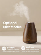 InnoGear Essential Oil Diffuser, Ultrasonic Diffusers for Home Aromatherapy Humidifier for Bedroom Room 7 Colors LED 2 Mist Mode Auto Off, Bronze