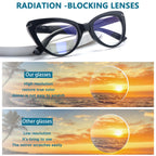 BONCAMOR 6 Pack Fashion Cat Eye Reading Glasses for Women Blue Light Blocking Oversized Spring Hinges Computer Readers (6 Mix, 2.5, Diopters)
