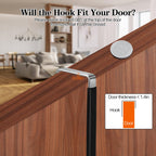 DkOvn 4 Pack Over The Door Hook, Door Hooks, Black Rubber Surface Prevent Scratch Door Hanger Hooks for Bathroom, Living Room, Kitchen, Hanging Clothes, Towels, Bags