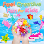 QANIY Magic Water Elf Toy Kit for Kids with 20 Gels and 24 Molds, Aqua Fairy,Fun DIY Craft Kit, Squishy Maker, Magic Water Art Kit Favors, Kids Christmas Gifts Crafts Ages 4-8