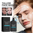 Tallow Skin Care for Men - Wrinkle Defense Tallow Balm, Tallow Face Moisturizer, Natural Tallow Men's Face Wash, Beef Tallow for Skin Face Moisturizer, Anti-Wrinkle Night Serum (1 Set)