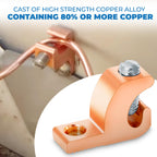 OHLECTRIC Lay-in Grounding Connectors (10-Pack) DB Direct Burial Pool Bonding Lugs, Copper Conductor Ground Wire Lugs for 4-14 AWG Wire Range, Conduits, Swimming Pools, Outdoor Electrical Grounding
