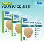 Inspire Sacral Silicone Foam Dressing Large Waterproof Bandages for Wounds, Burns & Bed Sores Safe for Sensitive Skin, Adhesive Pad Sacrum Dressings for Post-Surgery Wound Care (7 x 7 in) (15 Pack)