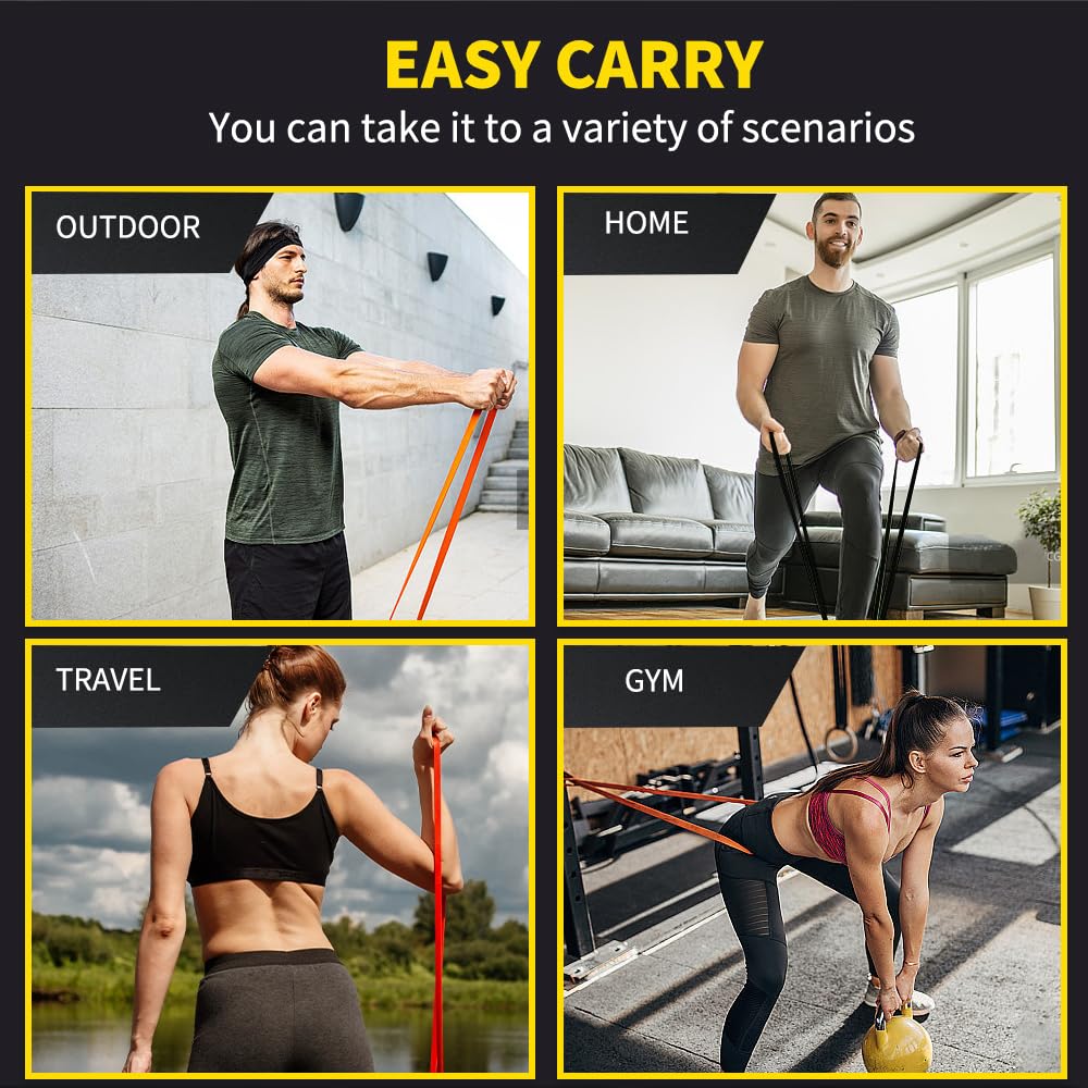 ROSAPOAR Resistance Band Pull up Band Fitness Exercise Bands Natural Latex for Workout Body Stretch Powerlifting Band Fitness Sport Training at Home/The Gym - Dark Green