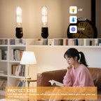 Dimmable E26 T10 LED Bulb Tube Light Bulbs 6W(60W Equivalent),Tubular Light Bulb Type T Long Thin Skinny Light Bulbs for Curio Cabinet,Piano Light,Chandelier,Hutch,4000K Neutral White 600LM,4 Pack