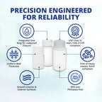 United Scientific™ Sample Bottles with Lids, Polypropylene, 250ml, 12-Pack