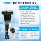 GLX-FLO-RP Flow Switch Assembly for All Hayward Goldline Aquarite Salt Systems, Metal Induction Structure Pool Flow Sensor Suitable Hayward Salt Cell & Chlorine Generator with 15-Feet Cable(White)